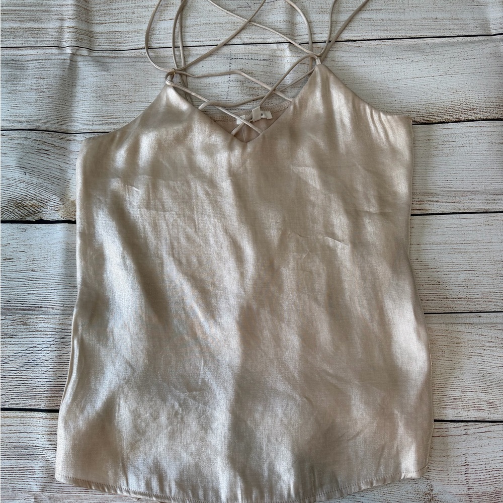 Maurices Metallic Beige Strappy Camisole